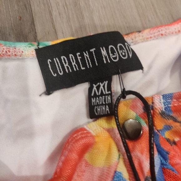 Current mood floral ruched button down mini dress size XXL - Picture 7 of 10